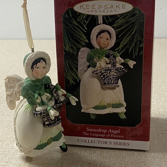 Hallmark Keepsake Ornament Snowdrop Angel Holding Basket The Language of Flowers - Picture 3 of 8